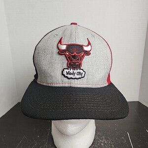 Chicago Bulls Snapback Hat Wind City Logo Hardwood Classic Wool Blend Panel NBA